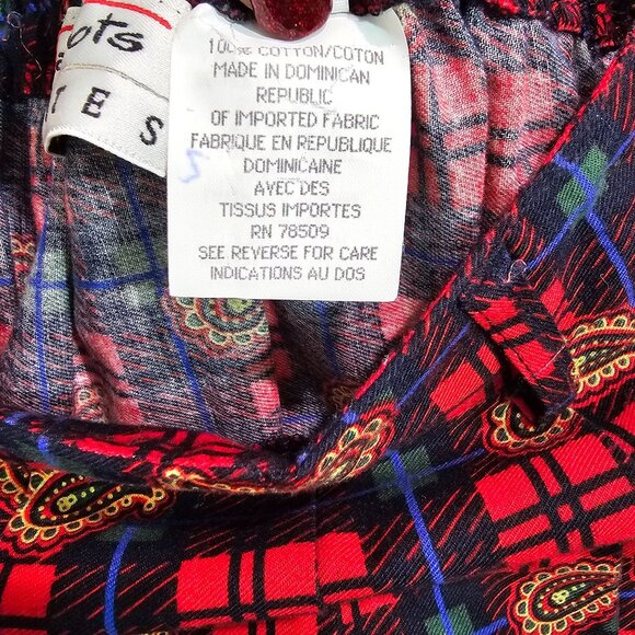 Talbots Sz 14P Red Blue Plaid Paisley Flannel Midi Skirt Pockets Western Cottage - Picture 12 of 13